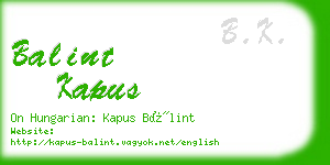 balint kapus business card